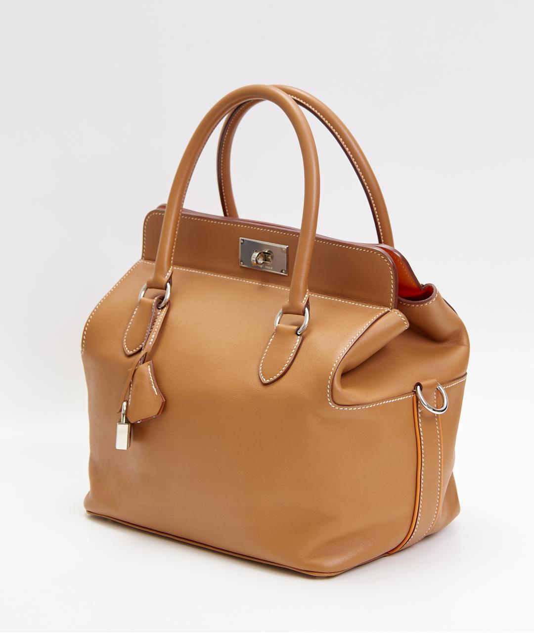 HERMES Коричневая кожаная сумка тоут, фото 2