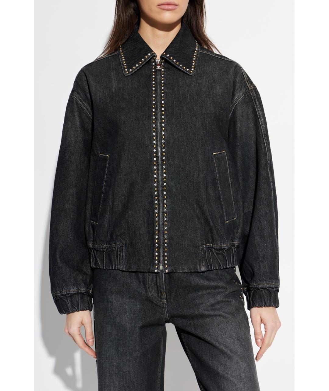 VERSACE Черная хлопковая куртка, фото 3