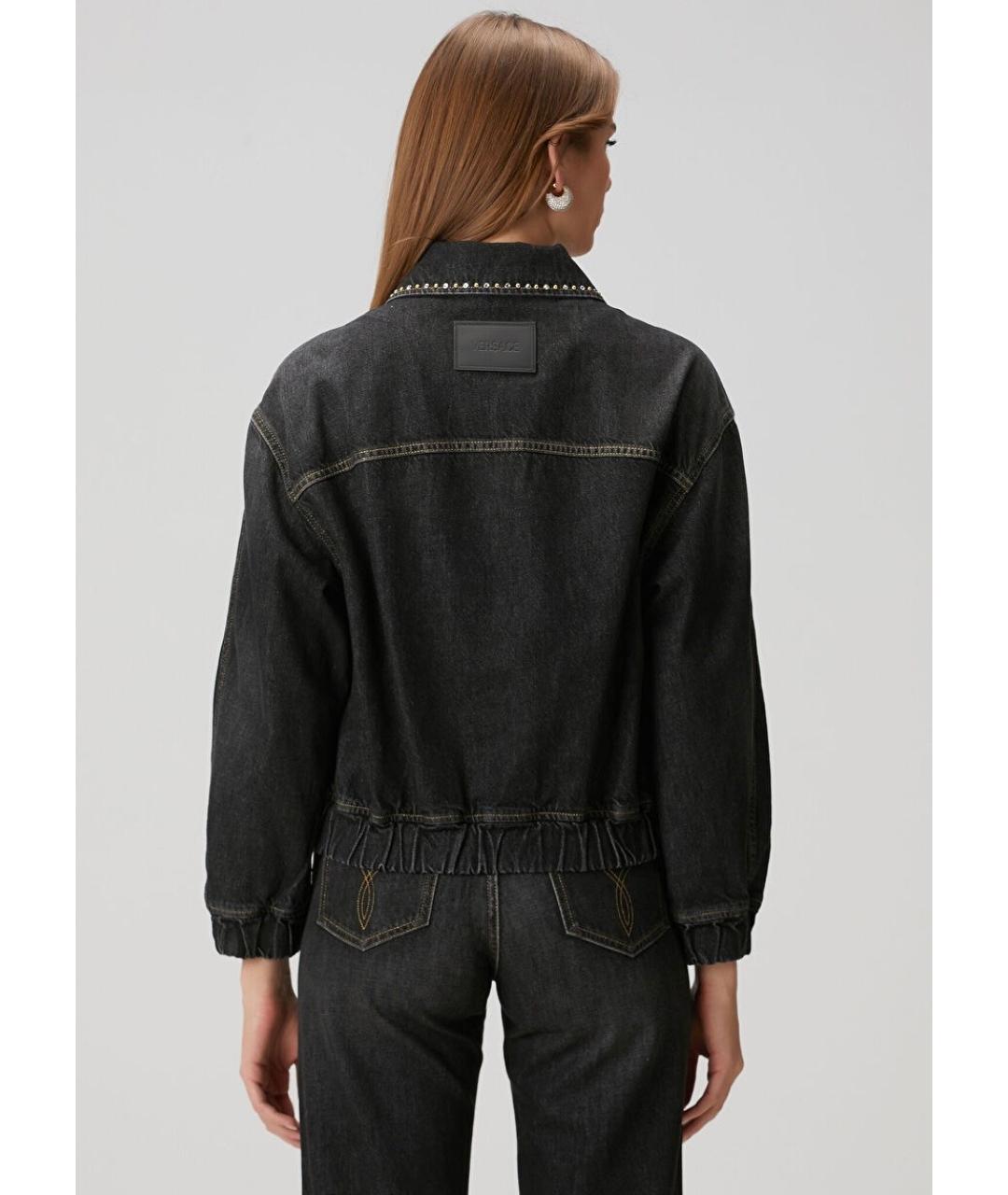 VERSACE Черная хлопковая куртка, фото 7