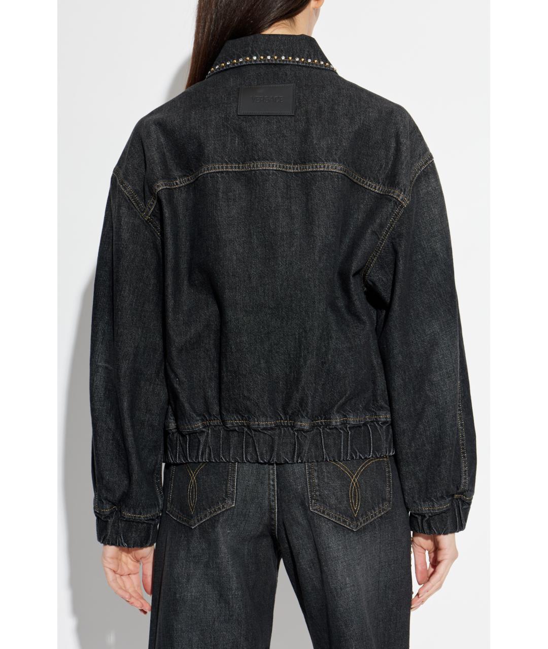 VERSACE Черная хлопковая куртка, фото 4