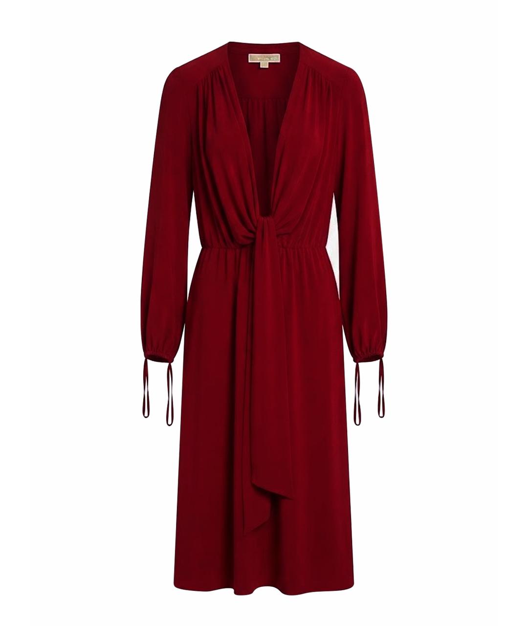 MICHAEL KORS Красное шелковое коктейльное платье, фото 1