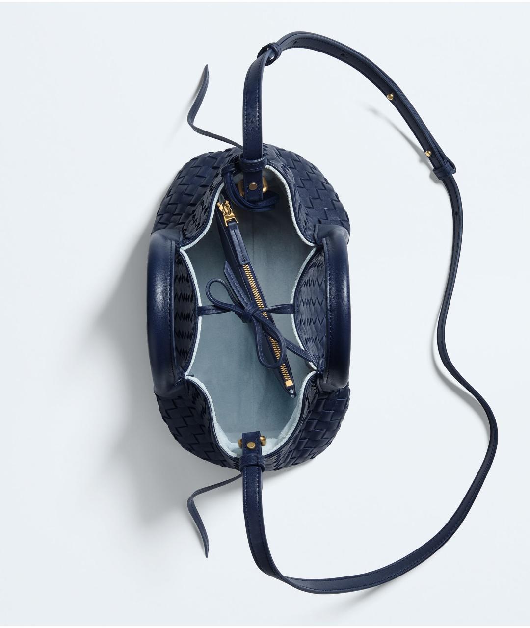BOTTEGA VENETA Синяя кожаная сумка тоут, фото 3