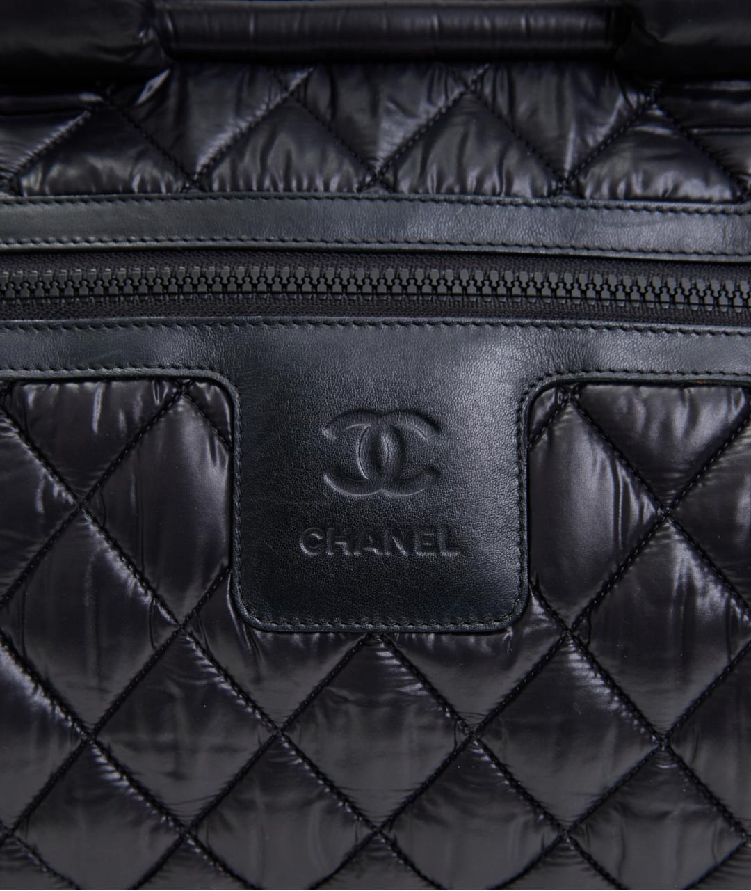 CHANEL Черная сумка тоут из кожи аллигатора, фото 5