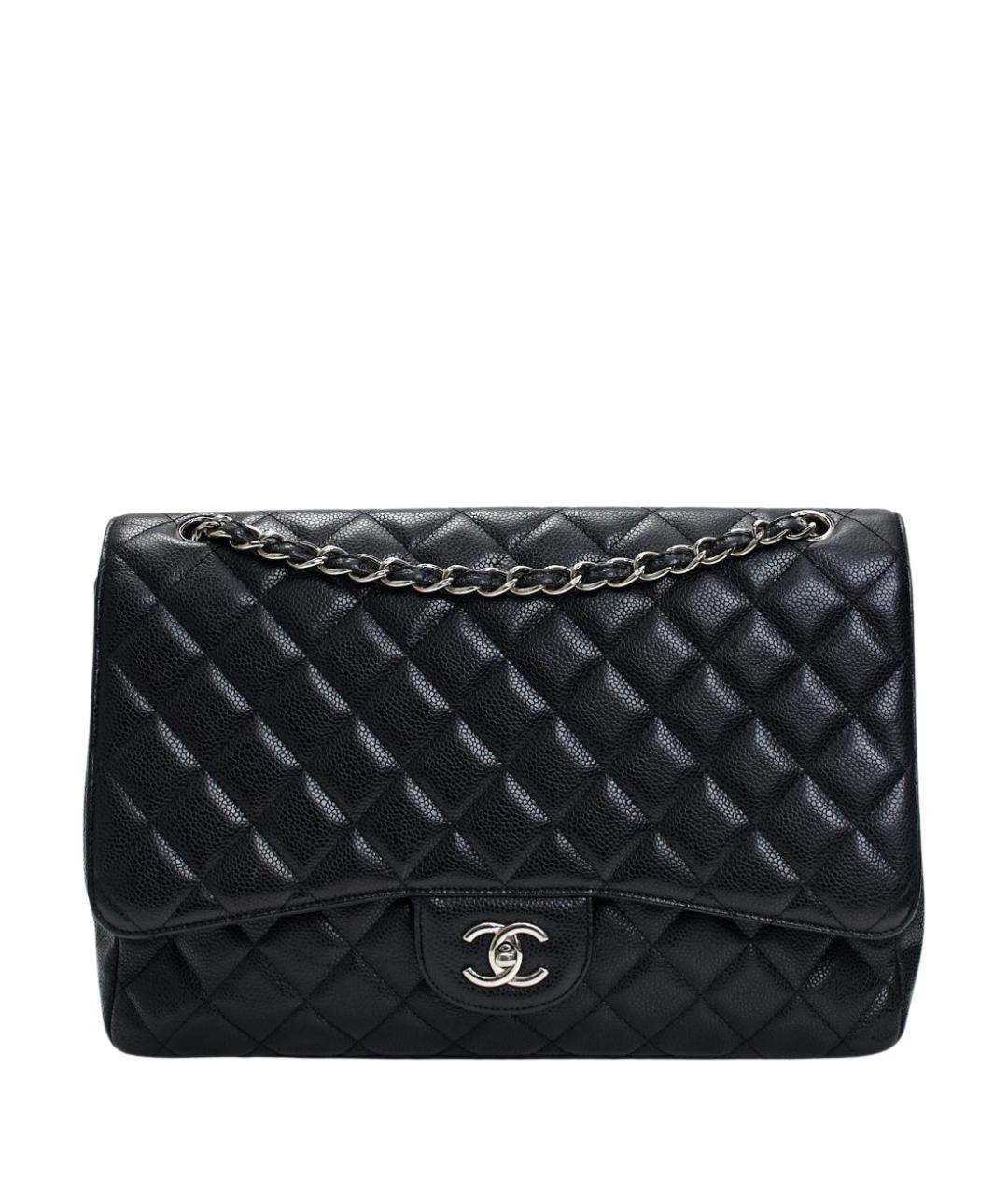CHANEL Черная кожаная сумка с короткими ручками, фото 1