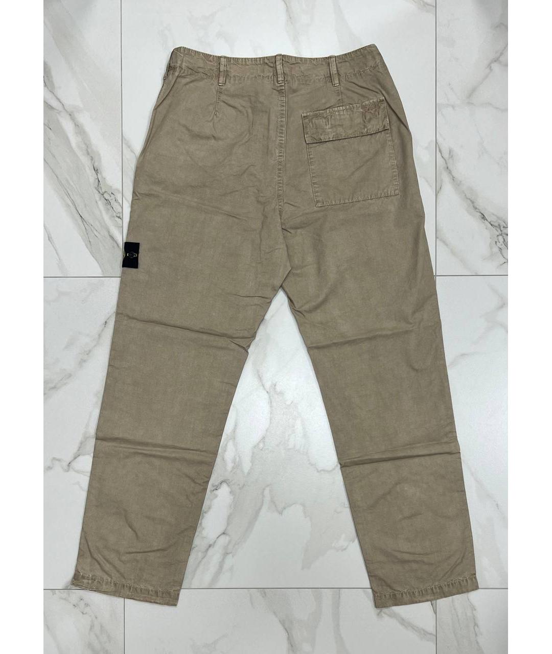 STONE ISLAND Бежевые повседневные брюки, фото 3