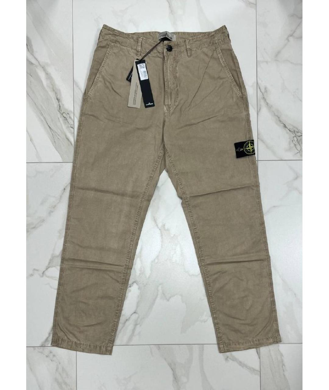 STONE ISLAND Бежевые повседневные брюки, фото 5