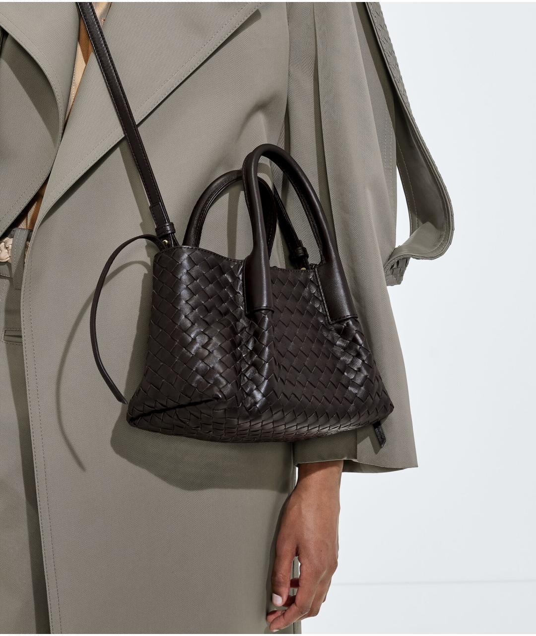 BOTTEGA VENETA Коричневая кожаная сумка тоут, фото 2