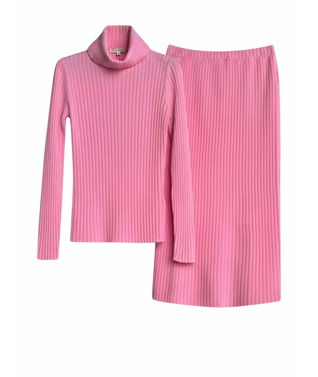 ALLUDE Розовый кашемировый костюм с юбками, фото 1