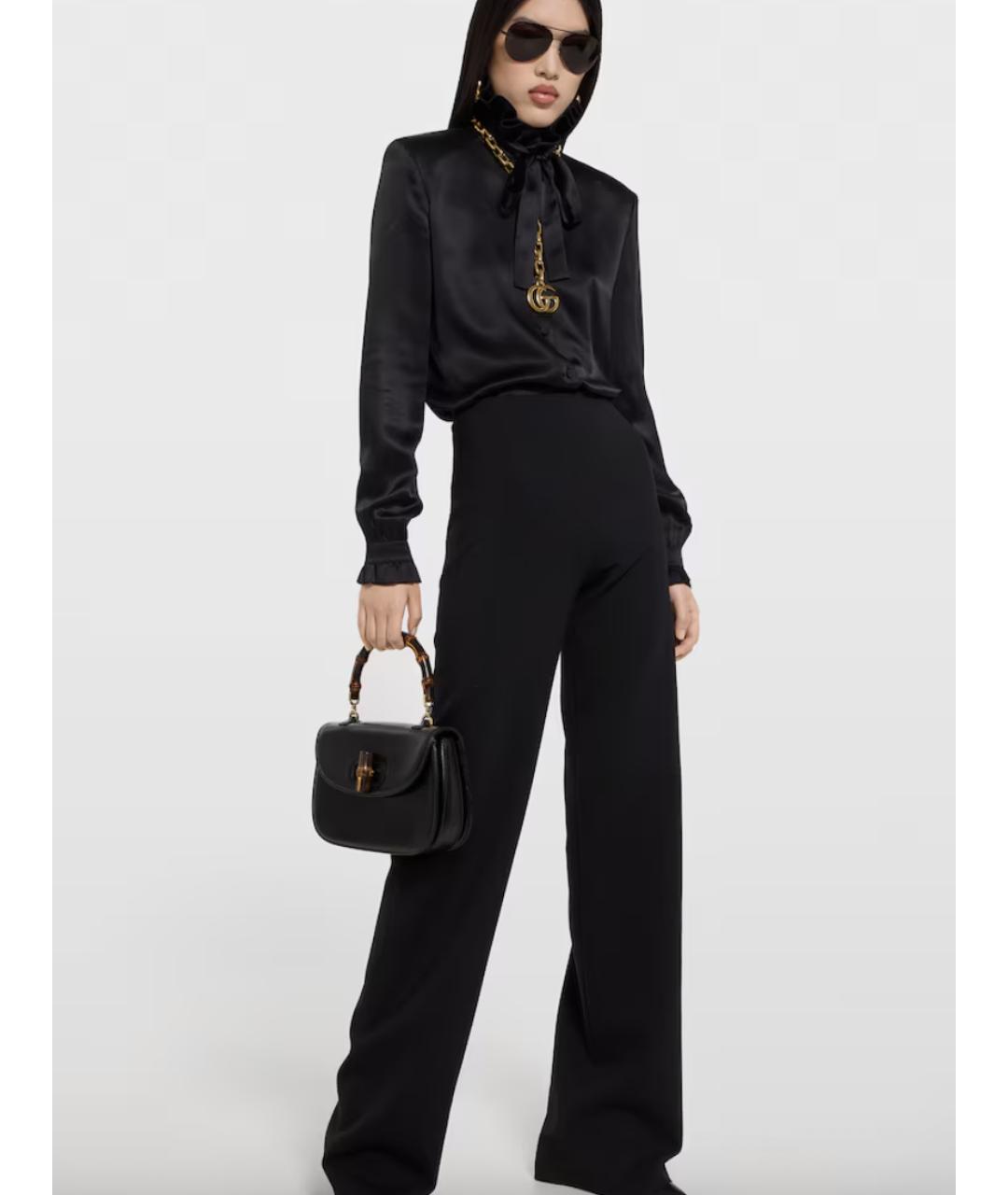 GUCCI Черная шелковая блузы, фото 4