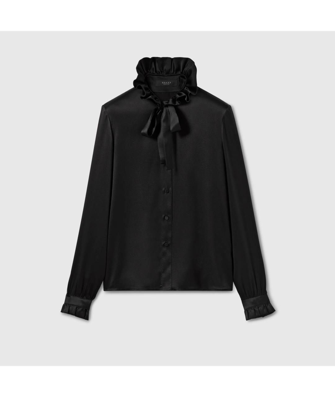 GUCCI Черная шелковая блузы, фото 3