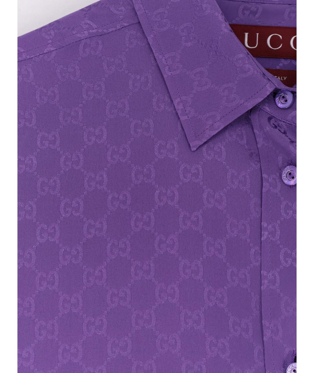GUCCI Фиолетовая шелковая рубашка, фото 2