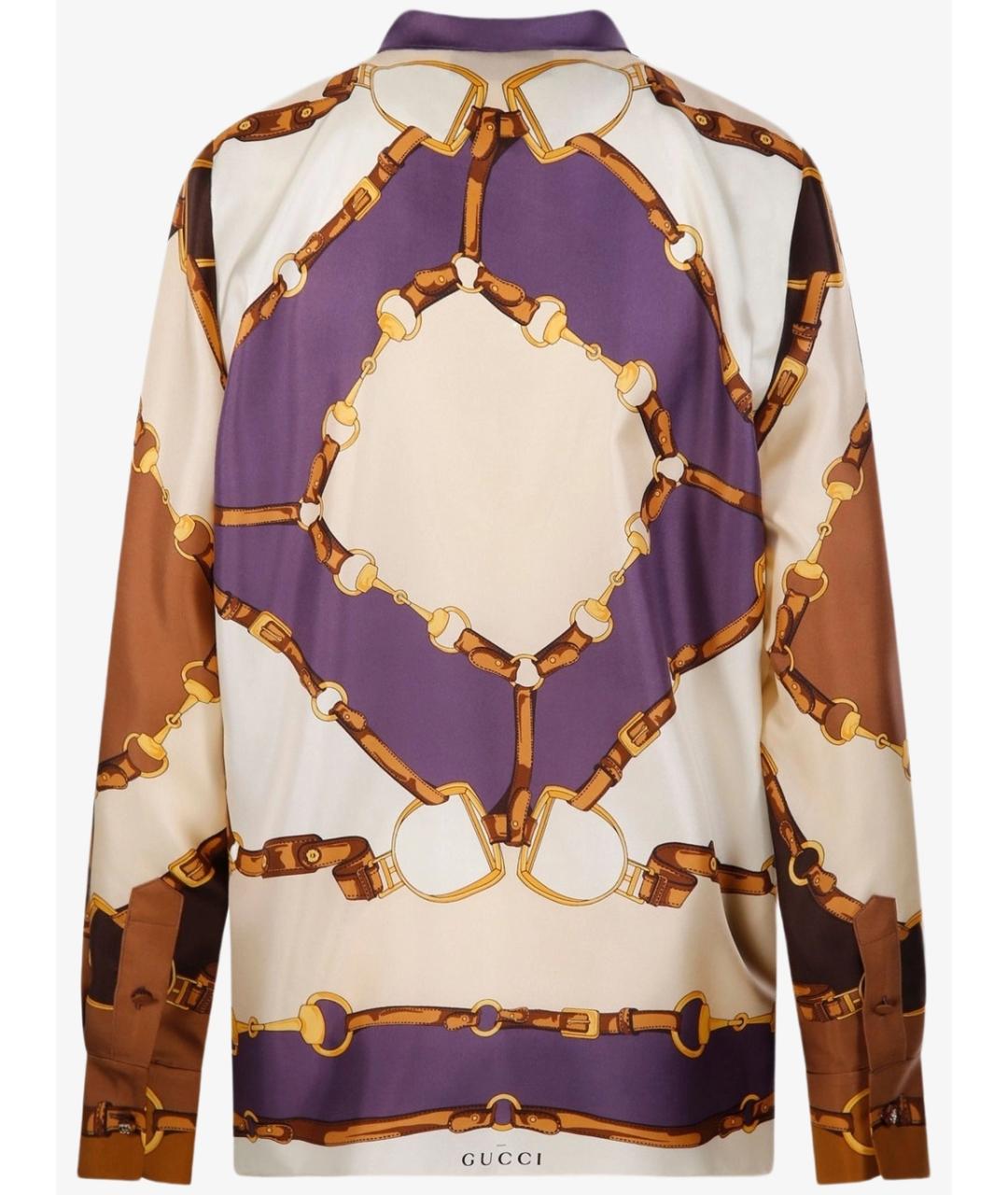 GUCCI Мульти шелковая блузы, фото 4