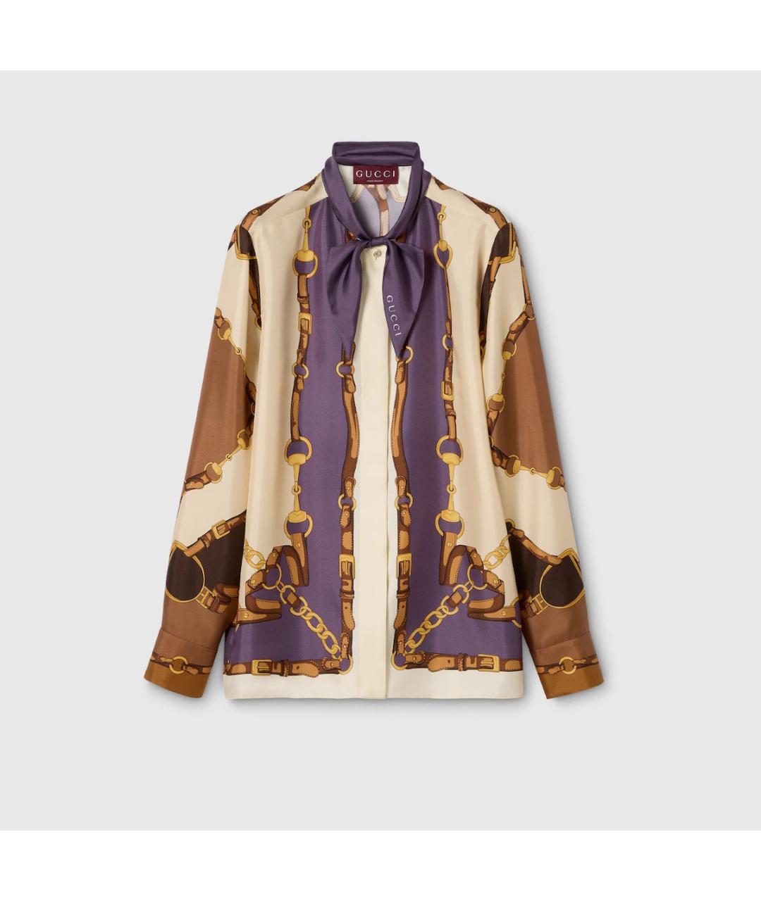 GUCCI Мульти шелковая блузы, фото 3