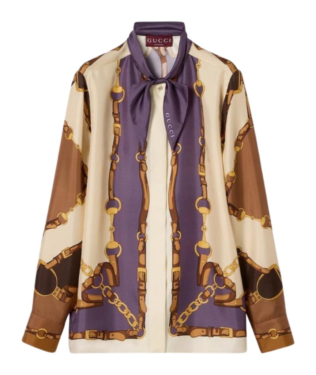 GUCCI Мульти шелковая блузы, фото 1