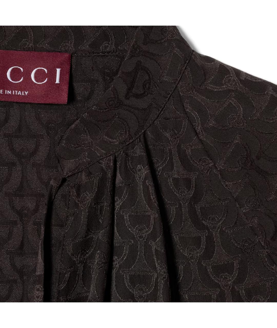 GUCCI Черное шелковое повседневное платье, фото 2
