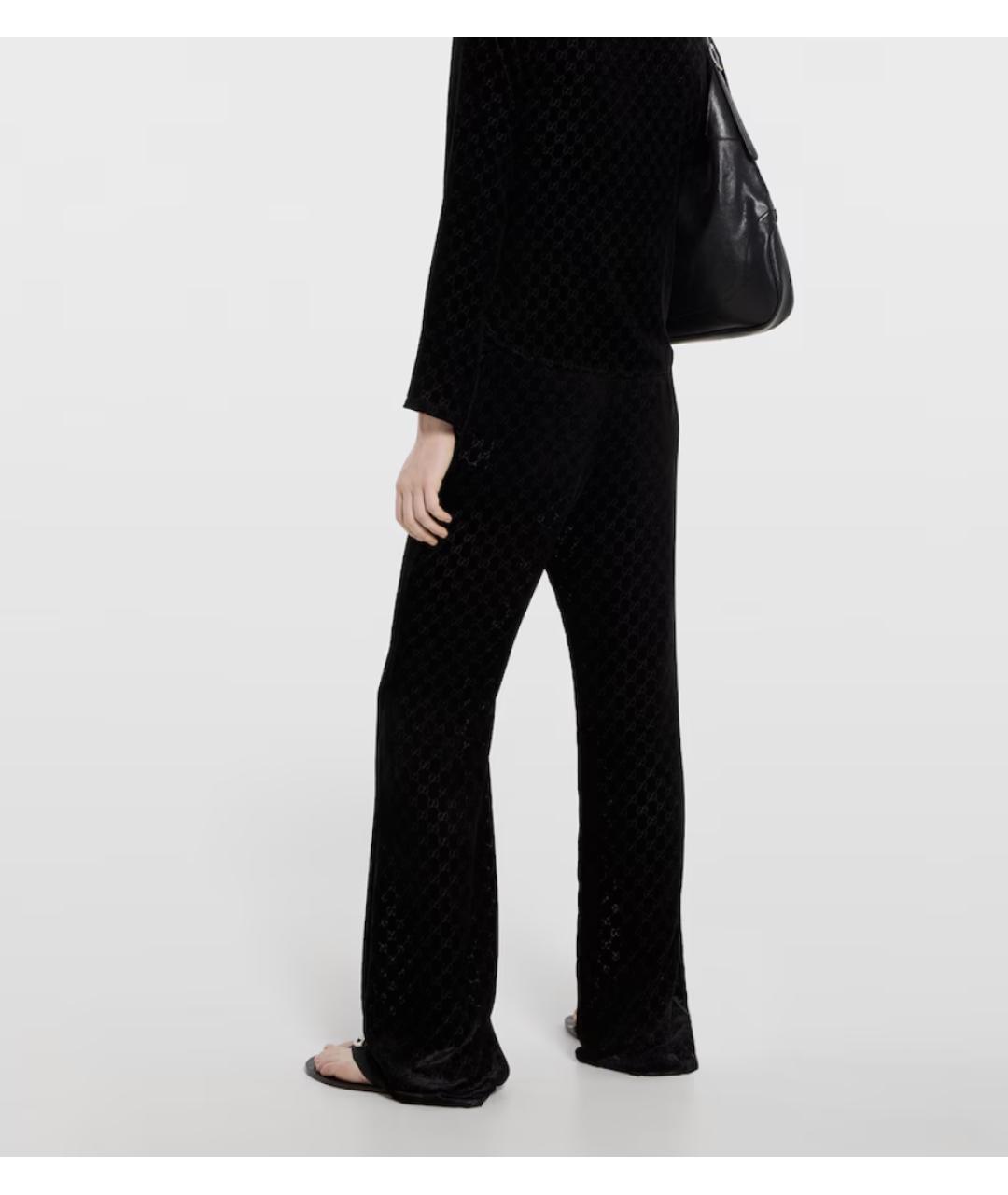GUCCI Черные вискозные повседневные брюки, фото 4