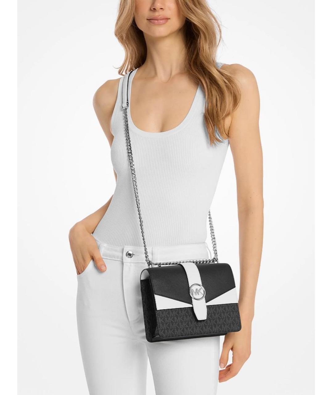 MICHAEL KORS Черная кожаная сумка через плечо, фото 4