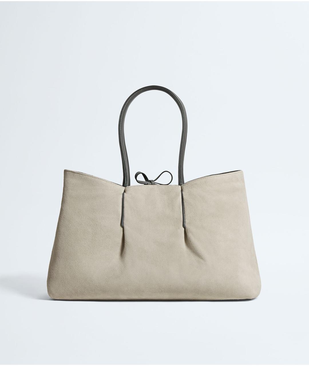 BOTTEGA VENETA Серая кожаная сумка тоут, фото 5