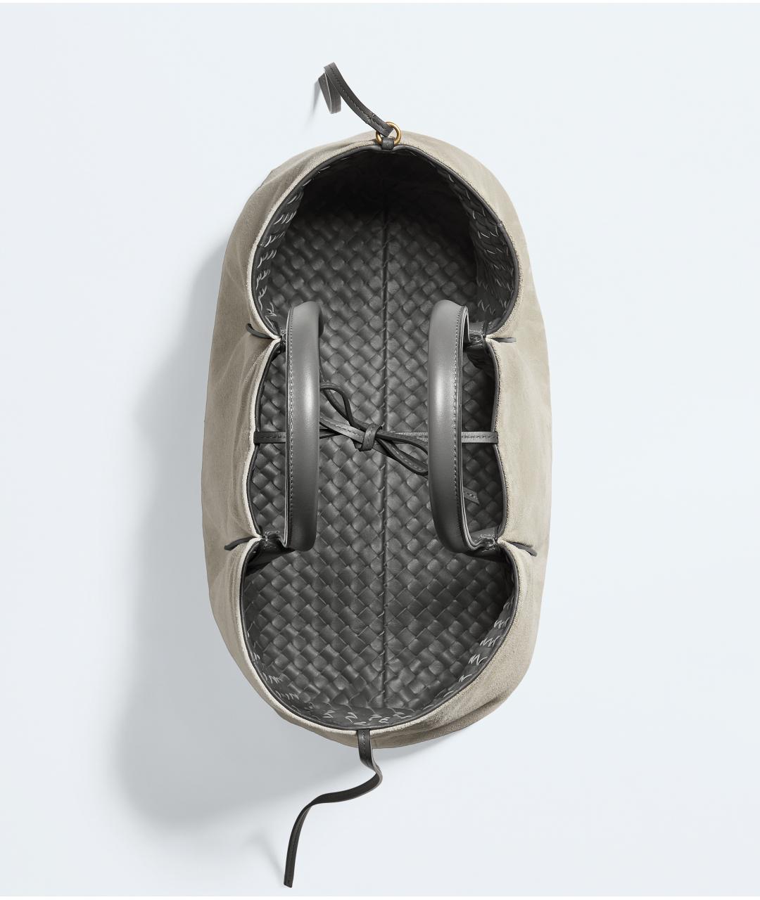 BOTTEGA VENETA Серая кожаная сумка тоут, фото 7
