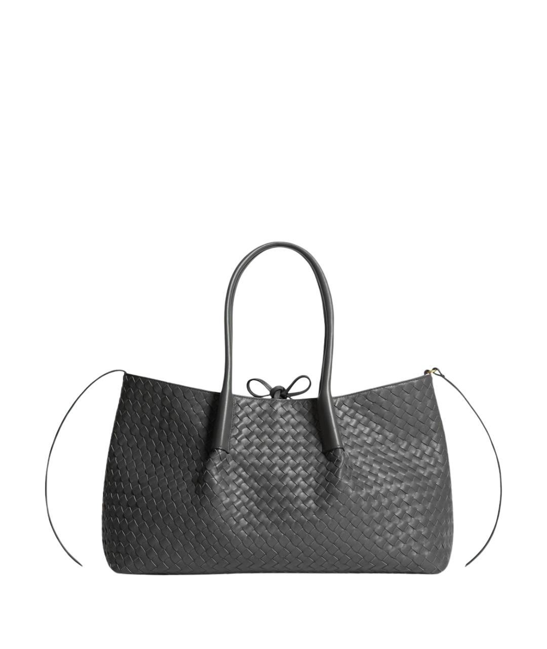 BOTTEGA VENETA Серая кожаная сумка тоут, фото 1