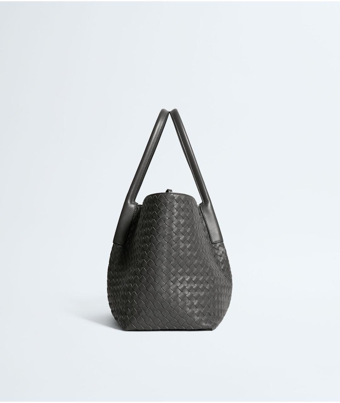 BOTTEGA VENETA Серая кожаная сумка тоут, фото 4
