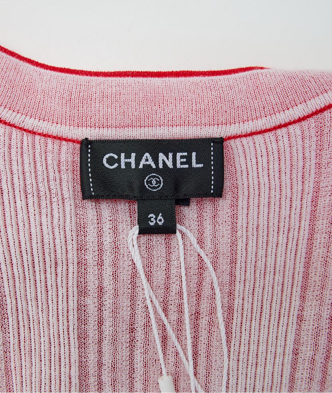 CHANEL Красная хлопковая футболка, фото 4
