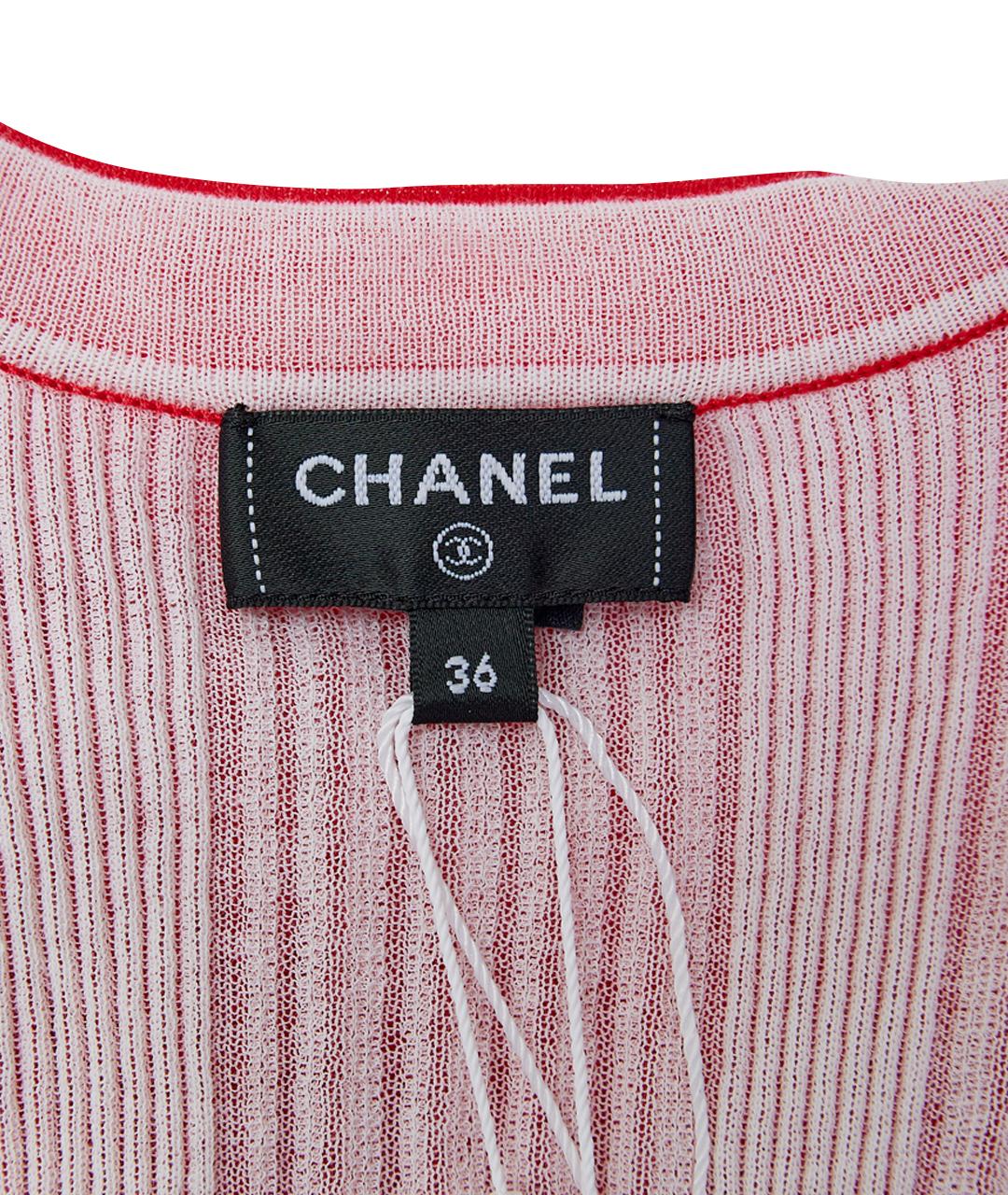 CHANEL Красная хлопковая футболка, фото 8