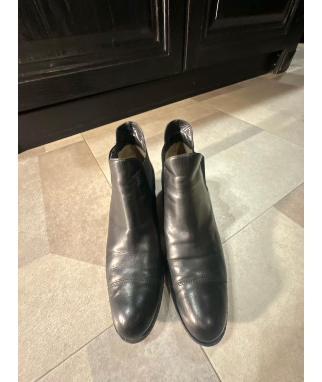 GIORGIO ARMANI Черные кожаные ботинки, фото 2