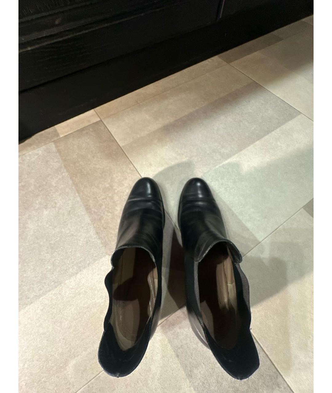 GIORGIO ARMANI Черные кожаные ботинки, фото 3