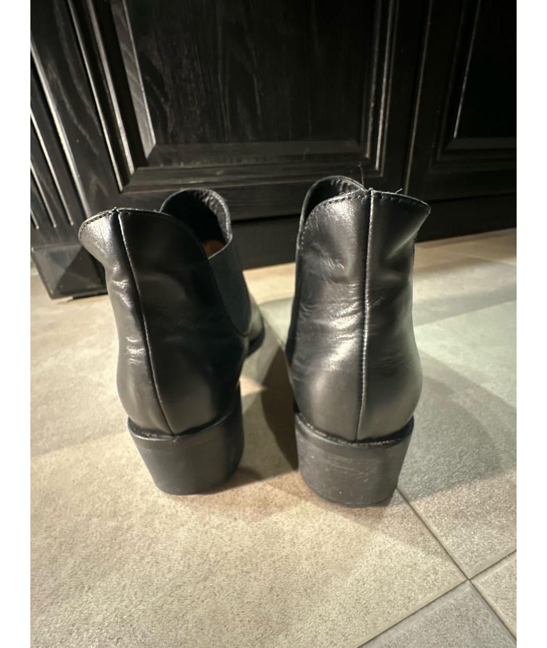 GIORGIO ARMANI Черные кожаные ботинки, фото 4