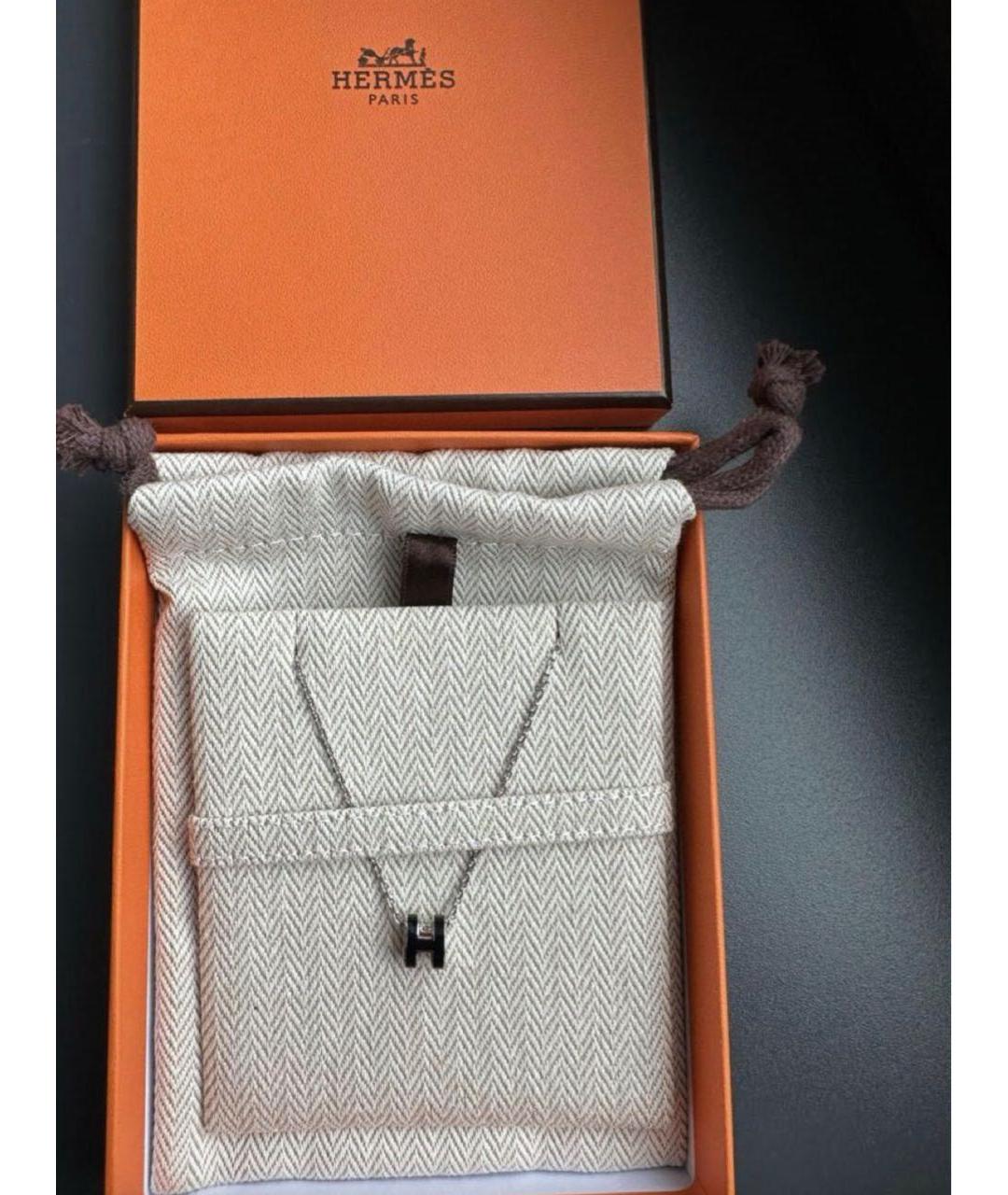 HERMES Черная металлическая подвеска, фото 4