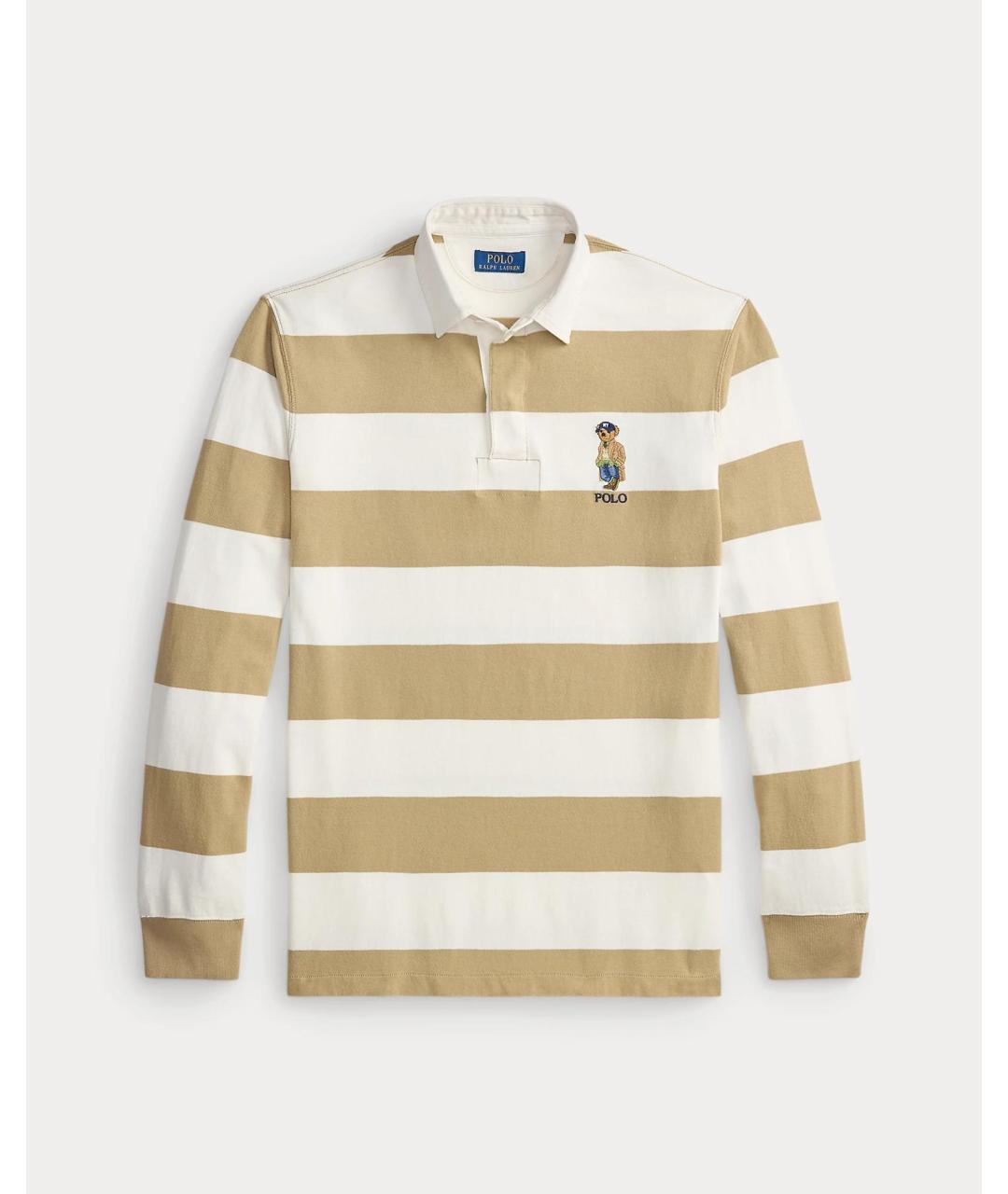 POLO RALPH LAUREN Мульти хлопковое поло с длинным рукавом, фото 4