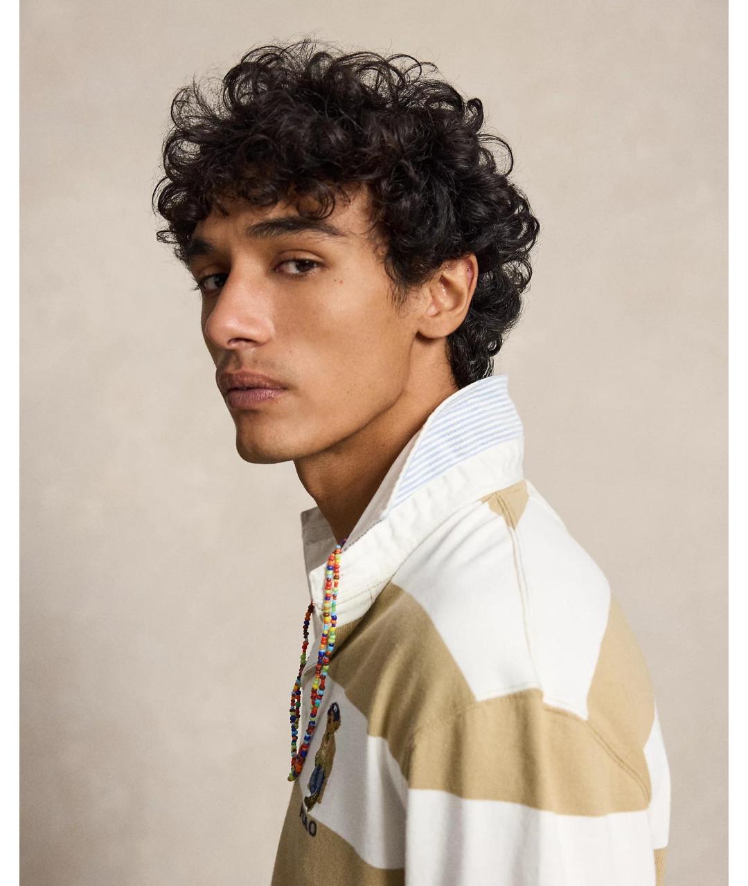POLO RALPH LAUREN Мульти хлопковое поло с длинным рукавом, фото 3