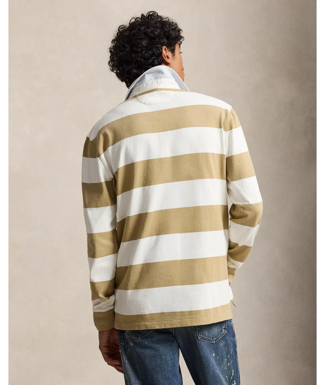 POLO RALPH LAUREN Мульти хлопковое поло с длинным рукавом, фото 2