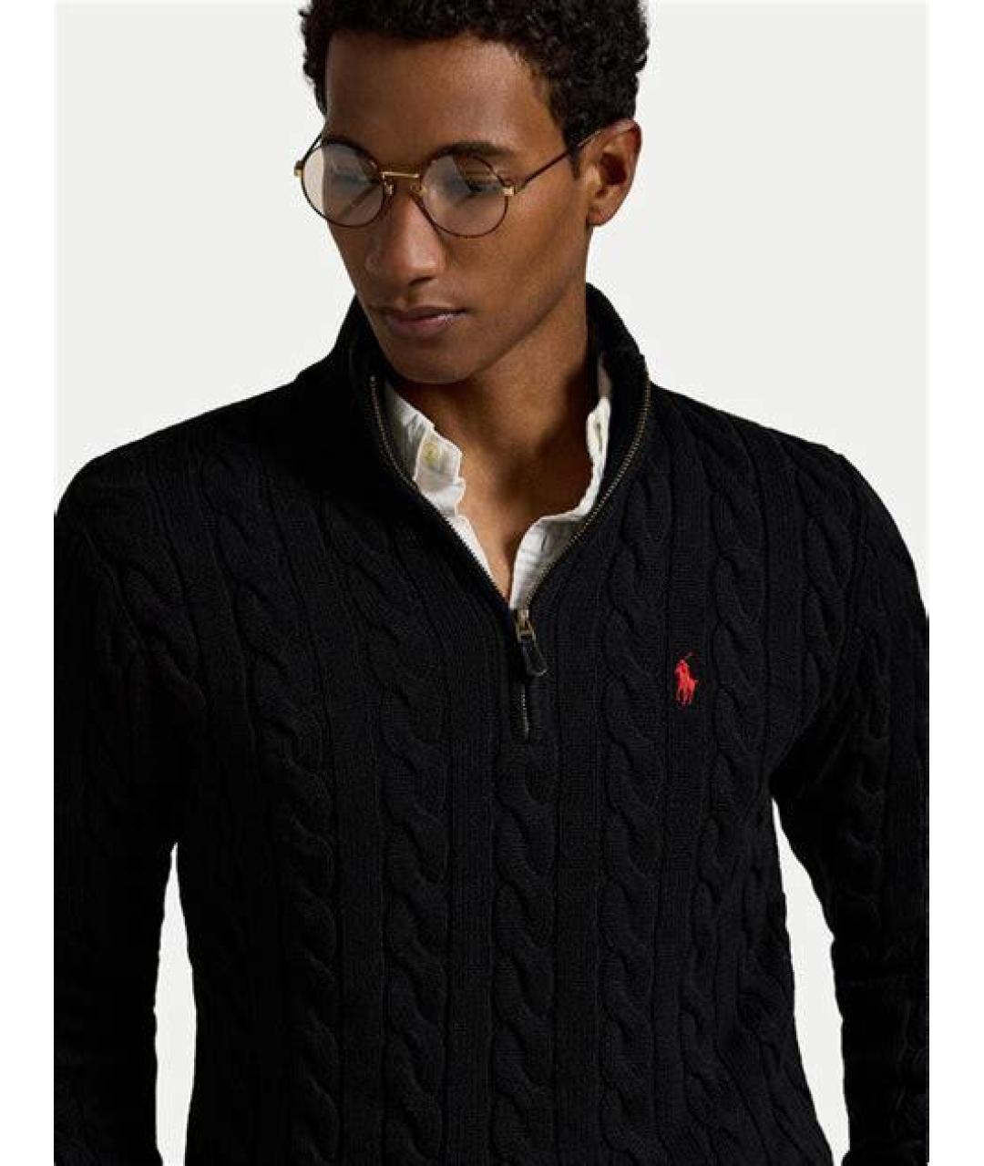 POLO RALPH LAUREN Черный хлопковый джемпер / свитер, фото 2