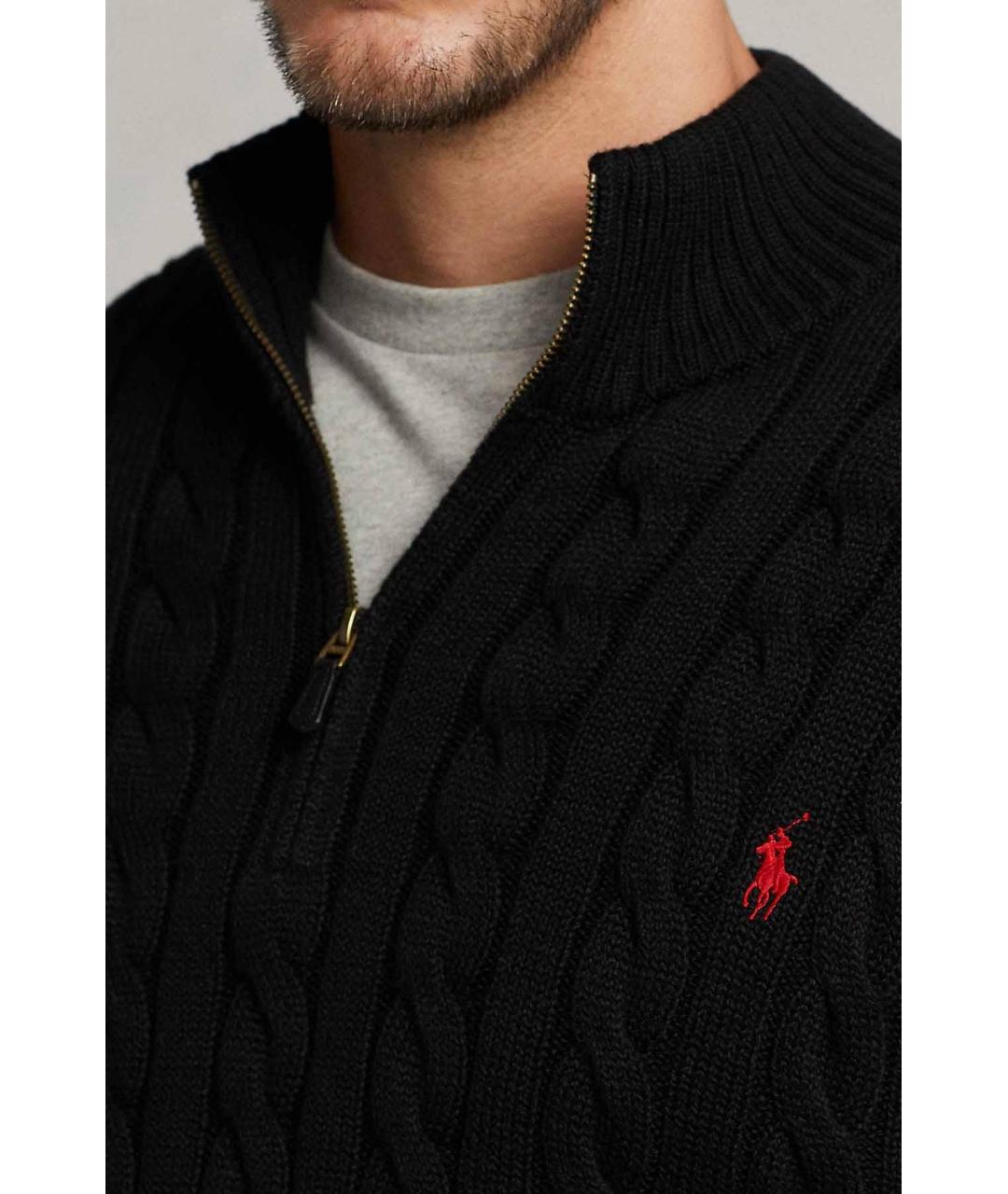 POLO RALPH LAUREN Черный хлопковый джемпер / свитер, фото 3