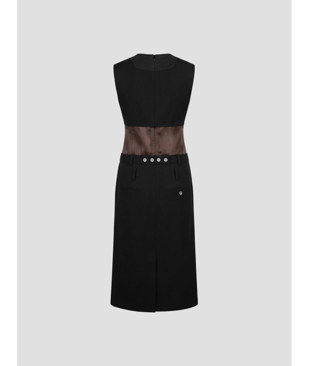 MARNI Черное шерстяное повседневное платье, фото 2