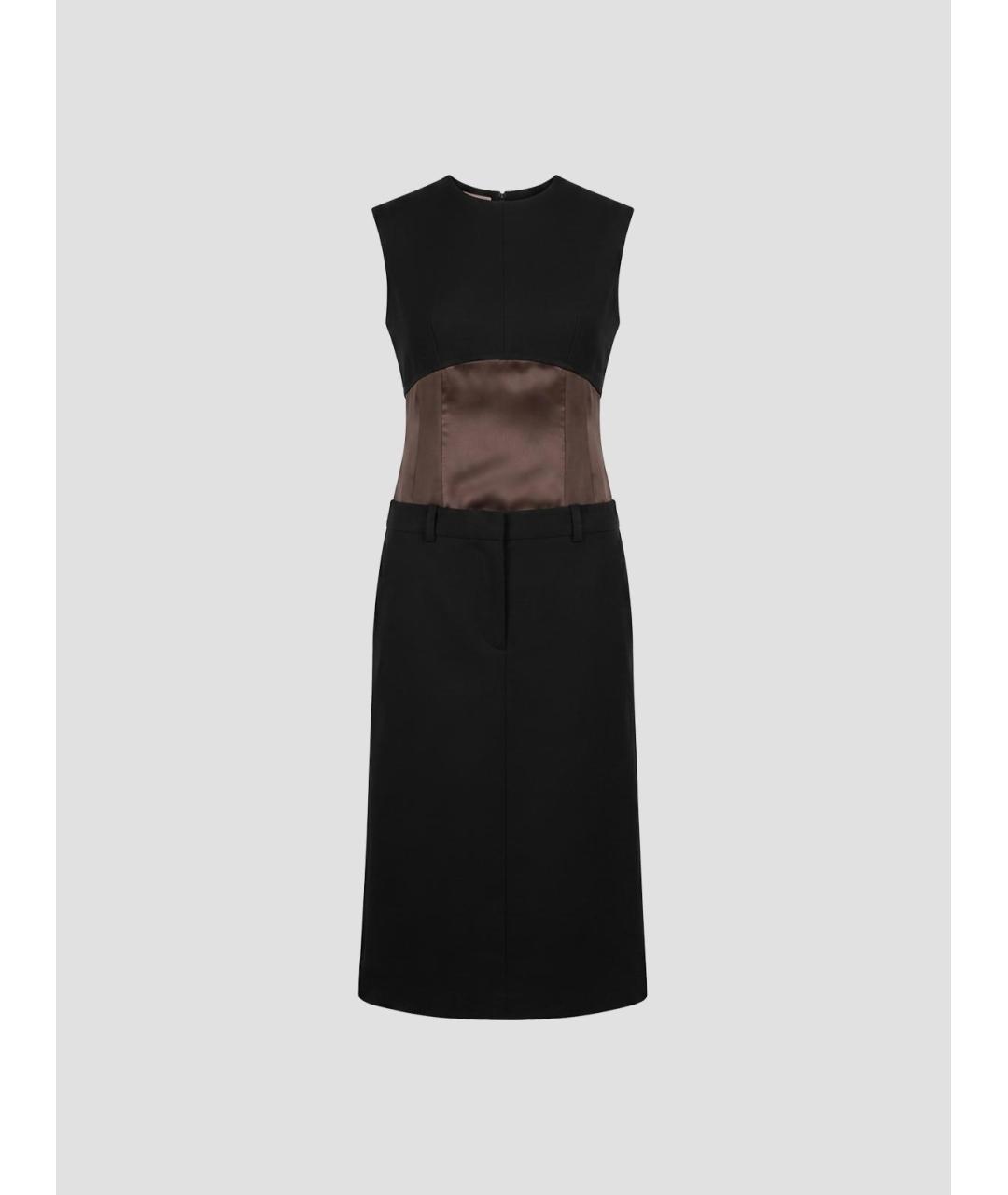 MARNI Черное шерстяное повседневное платье, фото 4