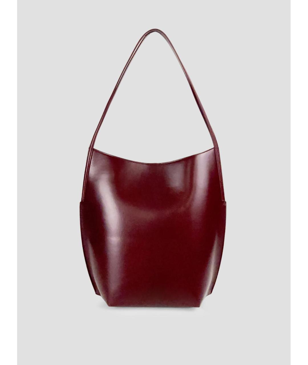JIL SANDER Бордовая кожаная сумка через плечо, фото 4