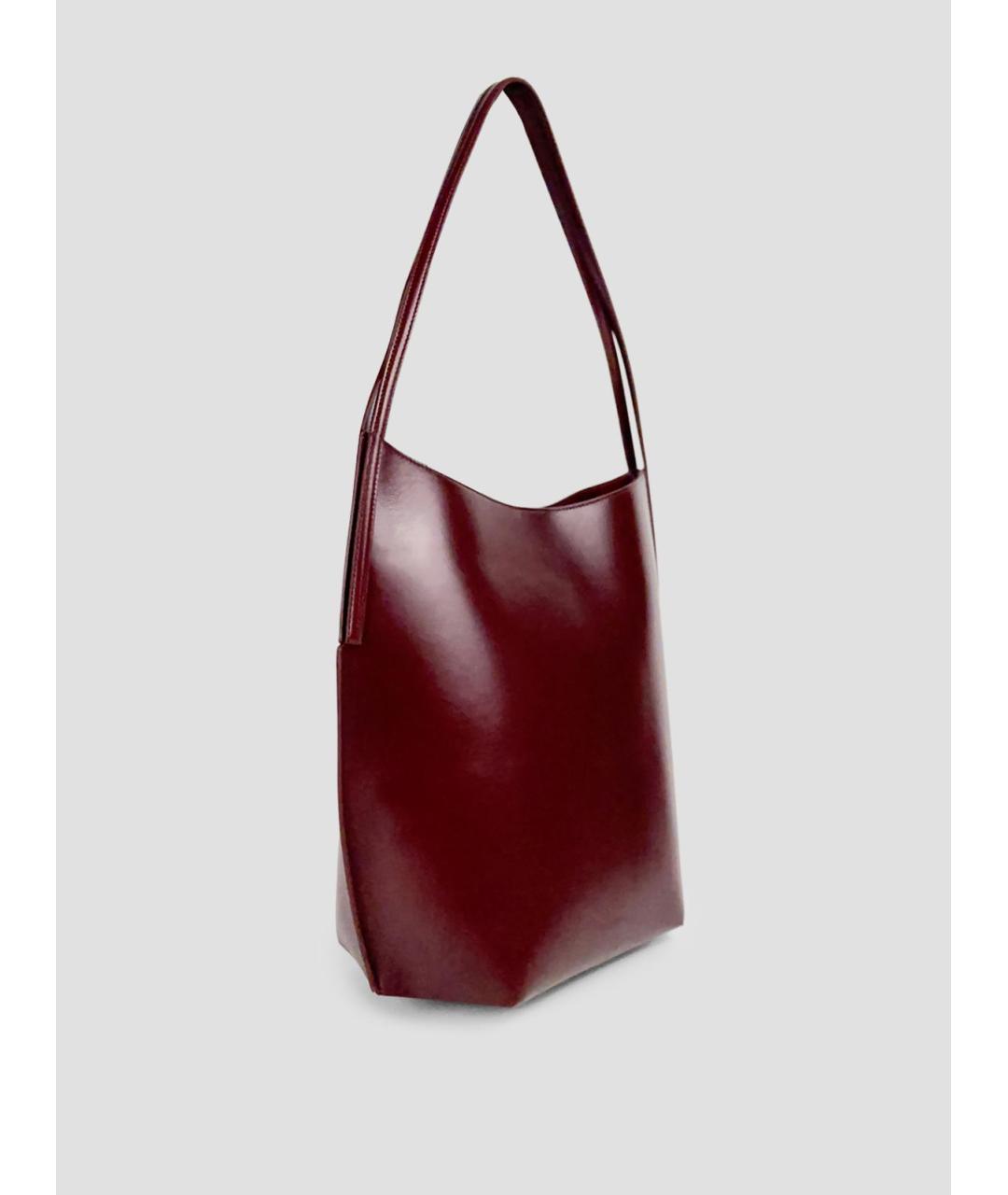 JIL SANDER Бордовая кожаная сумка через плечо, фото 2