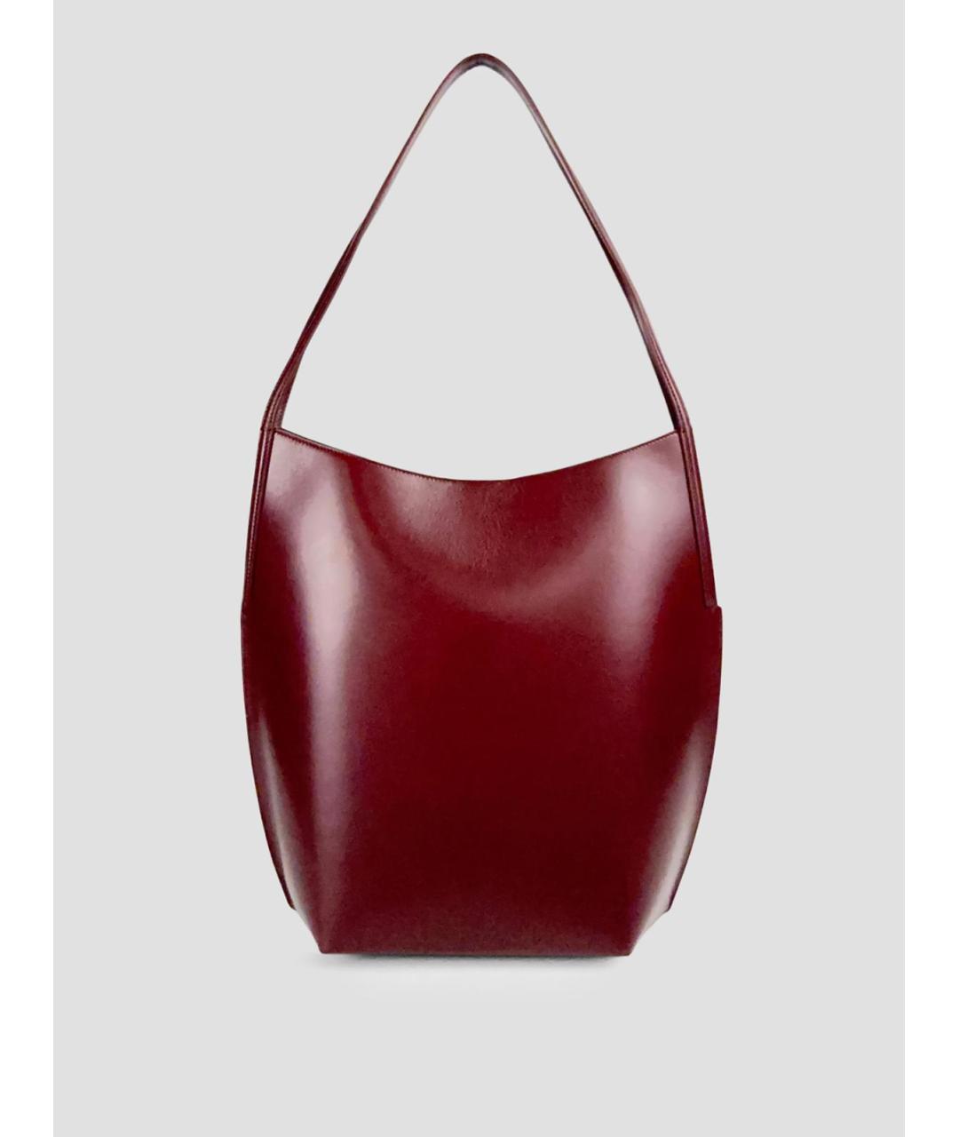 JIL SANDER Бордовая кожаная сумка через плечо, фото 3
