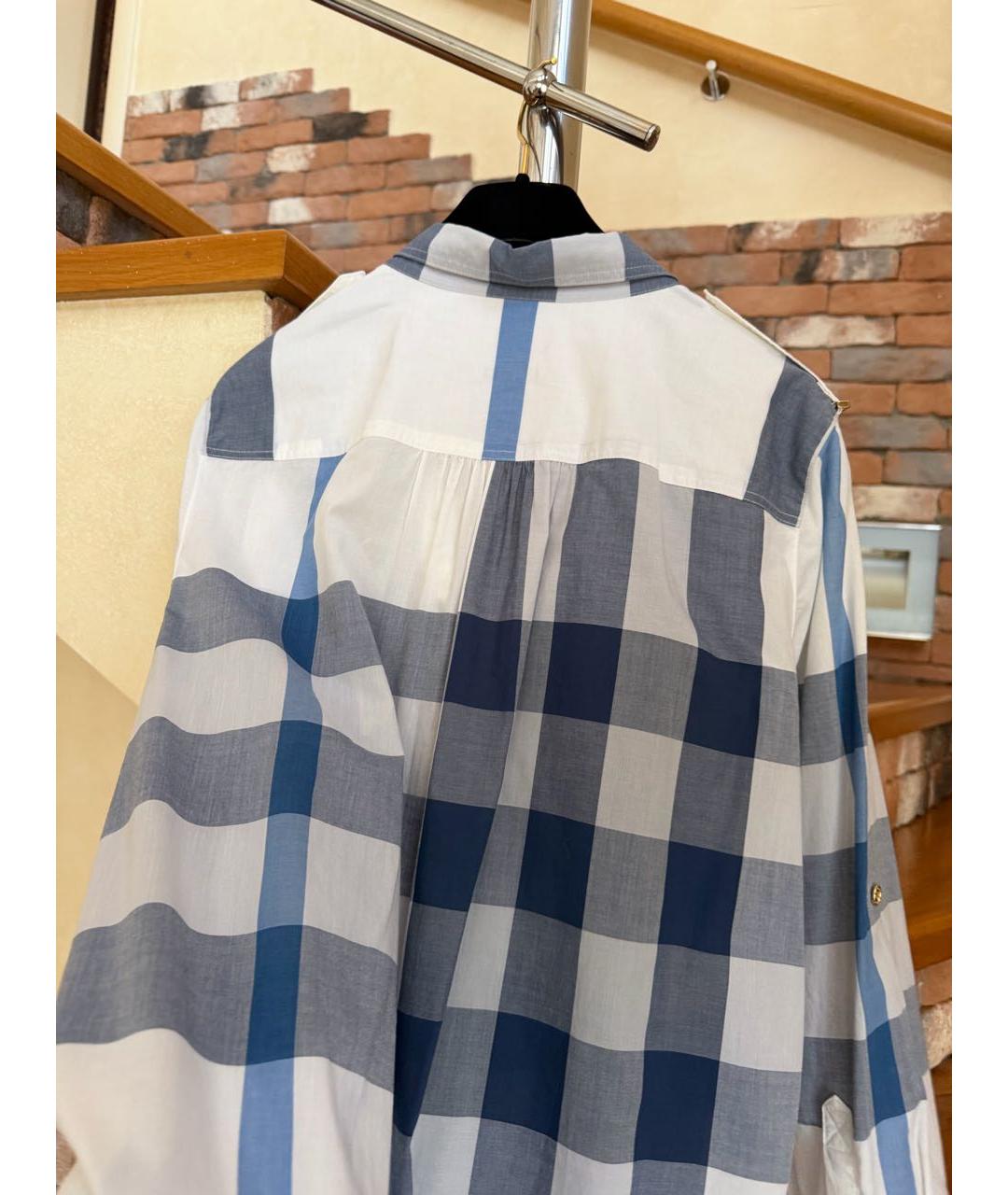 BURBERRY Голубое хлопковое повседневное платье, фото 6