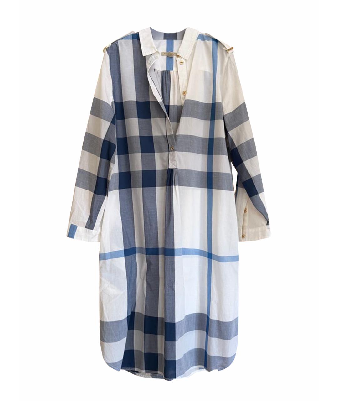 BURBERRY Голубое хлопковое повседневное платье, фото 1