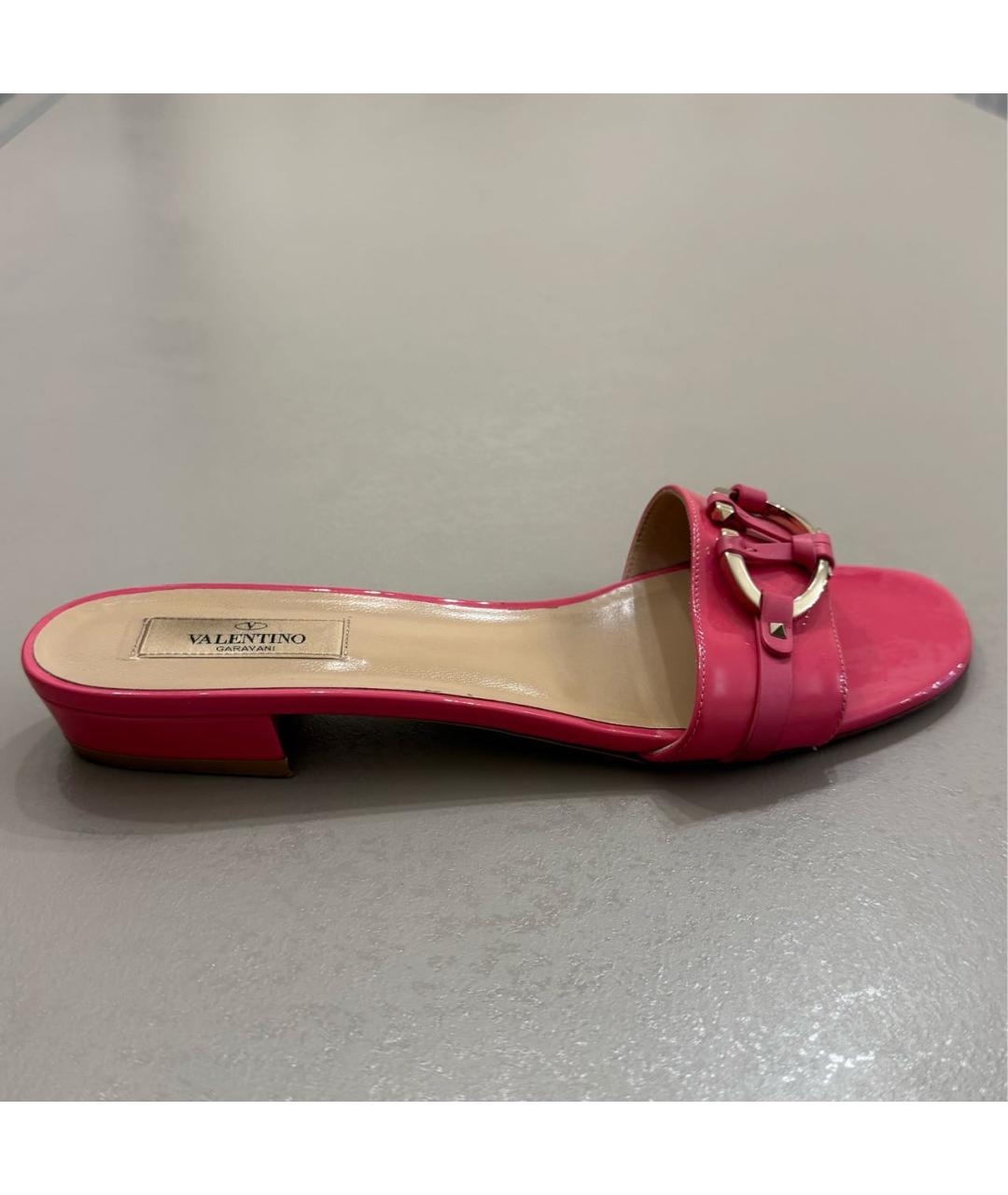 VALENTINO Розовые кожаные мюли, фото 2