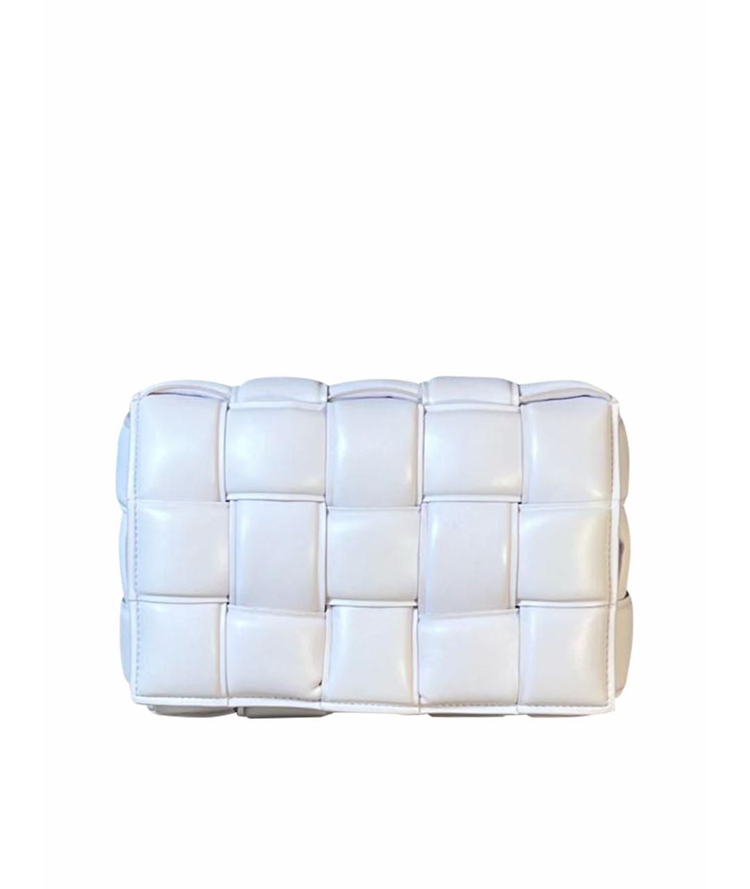 BOTTEGA VENETA Белая кожаная сумка с короткими ручками, фото 1