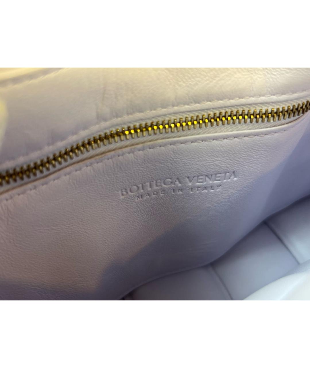 BOTTEGA VENETA Белая кожаная сумка с короткими ручками, фото 8