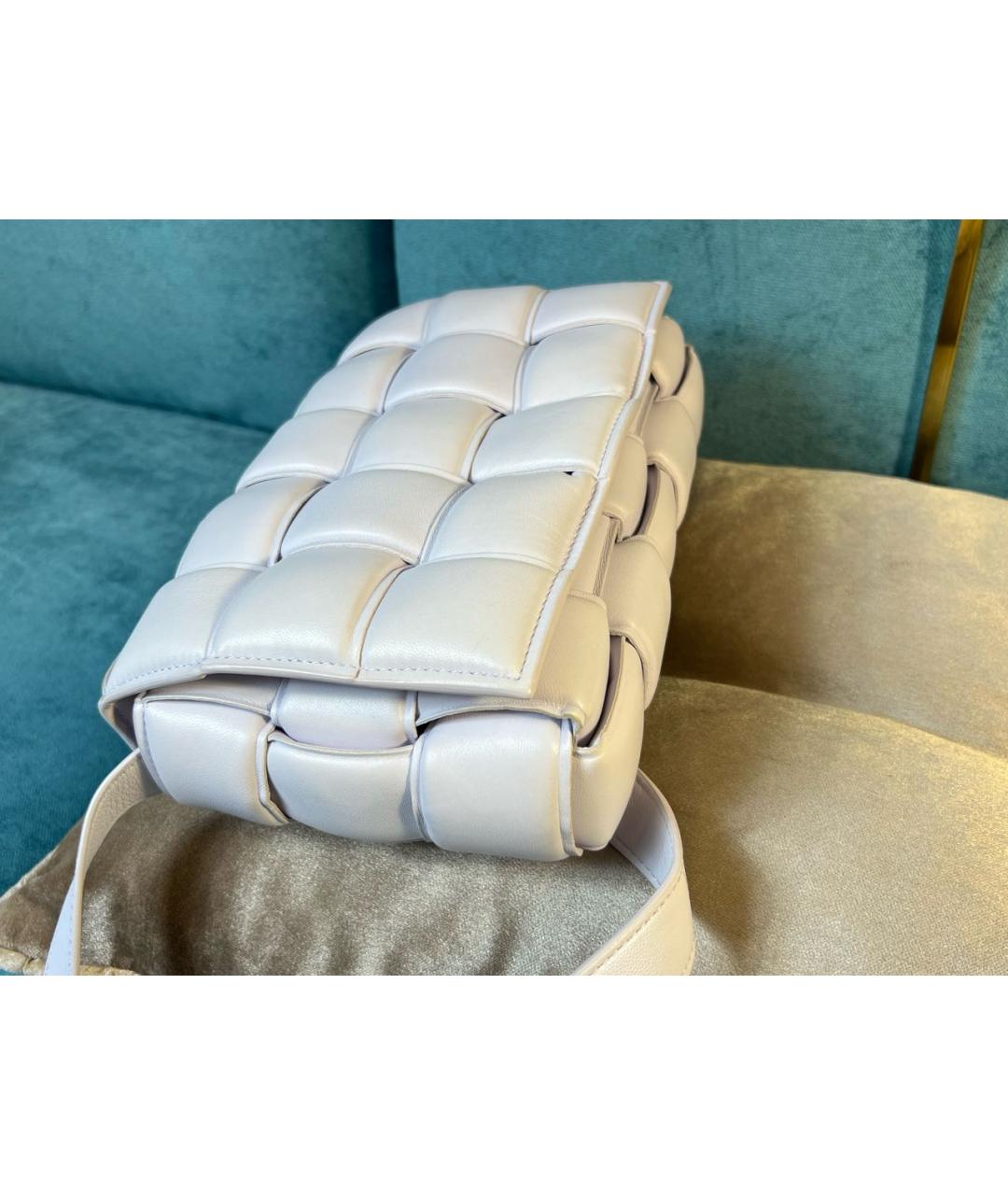 BOTTEGA VENETA Белая кожаная сумка с короткими ручками, фото 7