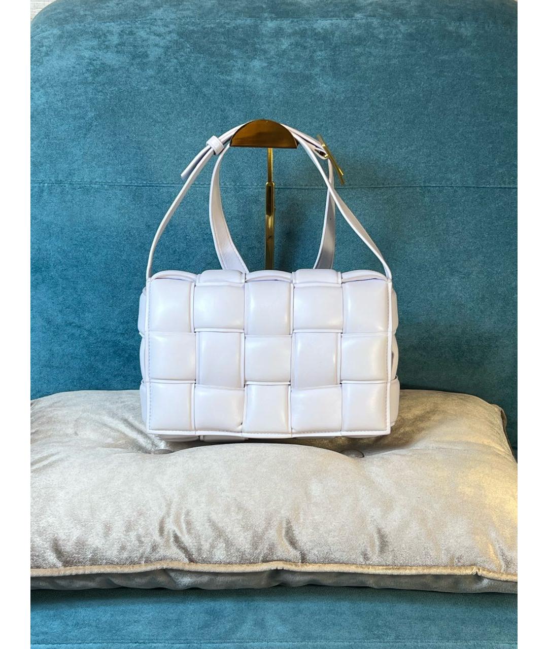 BOTTEGA VENETA Белая кожаная сумка с короткими ручками, фото 9