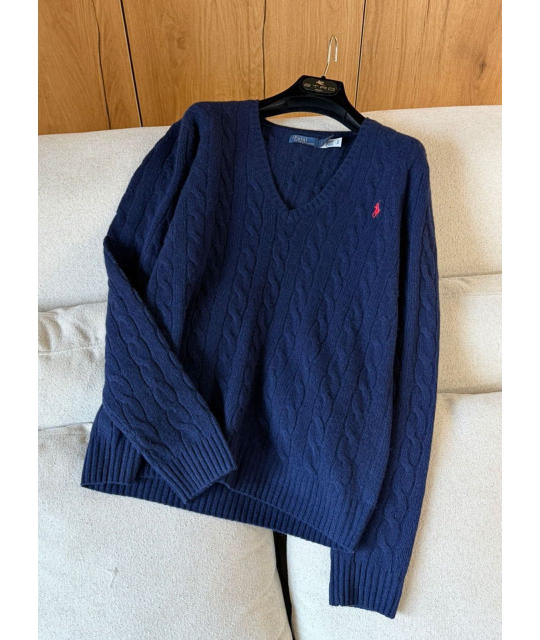 POLO RALPH LAUREN Темно-синий кашемировый джемпер / свитер, фото 2