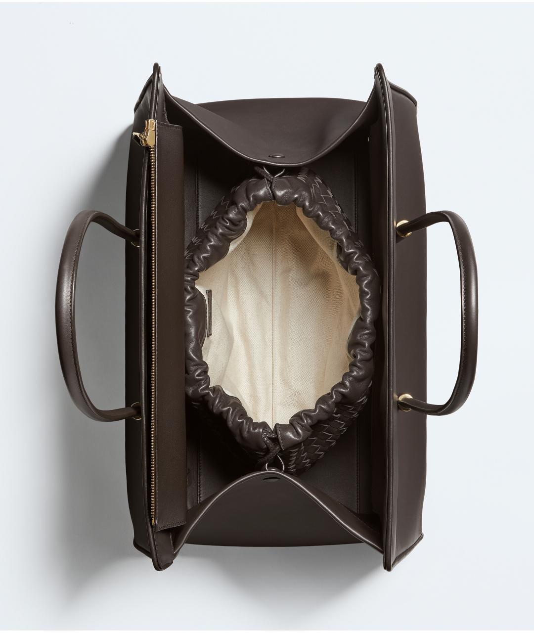BOTTEGA VENETA Коричневая кожаная сумка тоут, фото 7